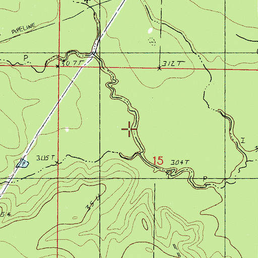 Topographic Map of North Twistwood Creek, MS