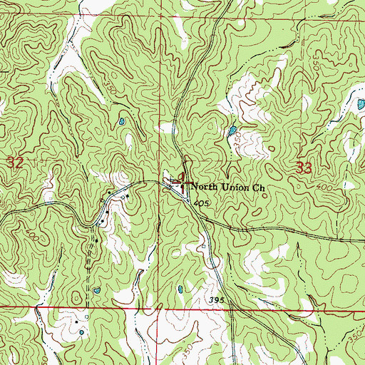 Topographic Map of North Union Baptist Church, MS