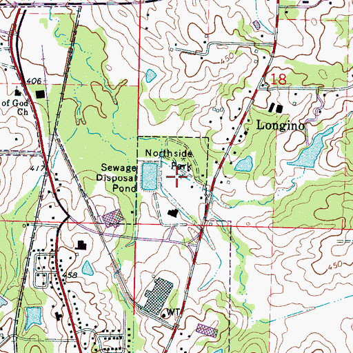 Topographic Map of Northside Park, MS