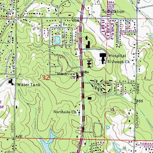 Topographic Map of Northview Church, MS
