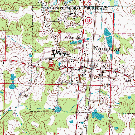 Topographic Map of Noxapater, MS