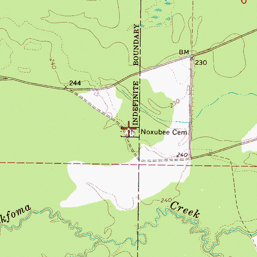 Topographic Map of Noxubee Cemetery, MS