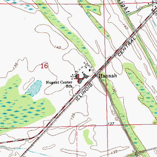 Topographic Map of Nugent Center School, MS