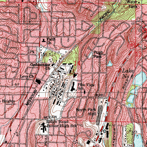 Topographic Map of First Pentecostal Church of Jesus Christ, AR