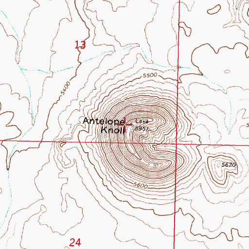 Topographic Map of Antelope Knoll, AZ