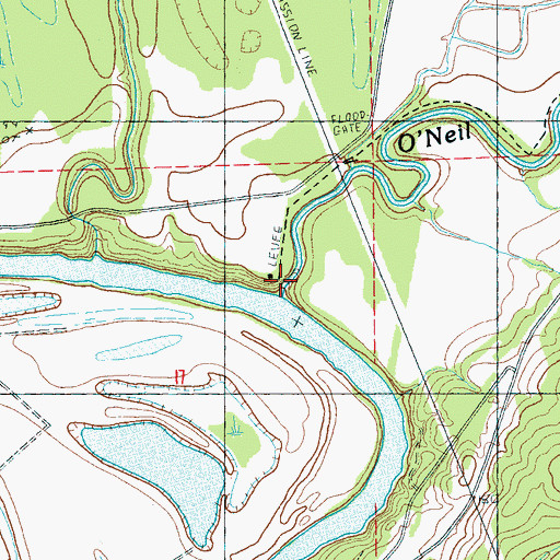 Topographic Map of O'Neil Creek, MS