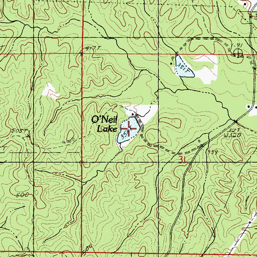 Topographic Map of O'Neil Lake, MS