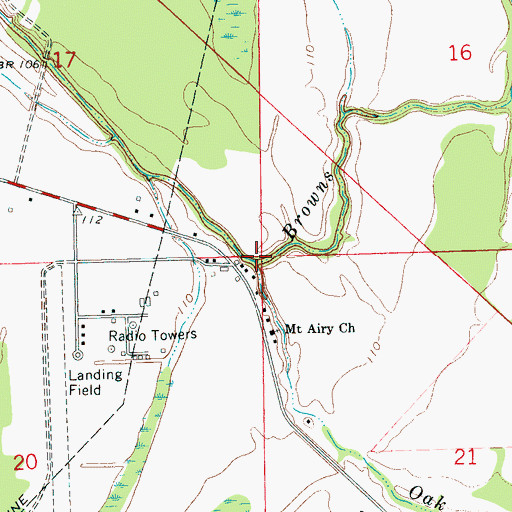 Topographic Map of Oak Bayou, MS
