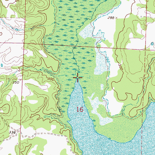 Topographic Map of Oak Chewalla Creek, MS