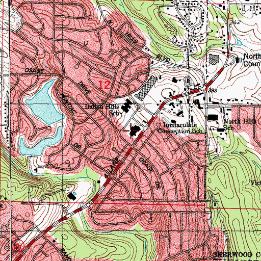 Topographic Map of First United Methodist Church, AR