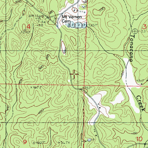 Topographic Map of Oak Grove Church, MS