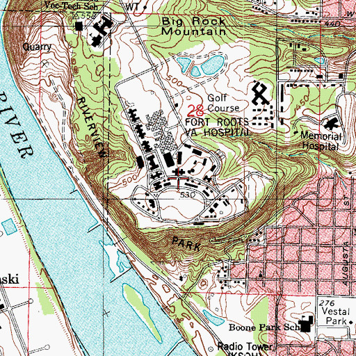 Topographic Map of Fort Logan H Roots (historical), AR