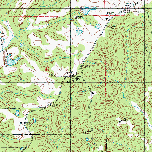 Topographic Map of Oak Grove Church, MS
