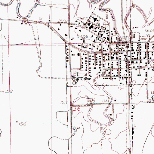 Topographic Map of Oak Grove Church, MS