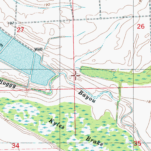 Topographic Map of Oak Grove Church, MS