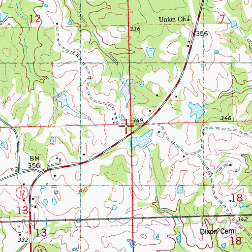 Topographic Map of Oak Grove School, MS