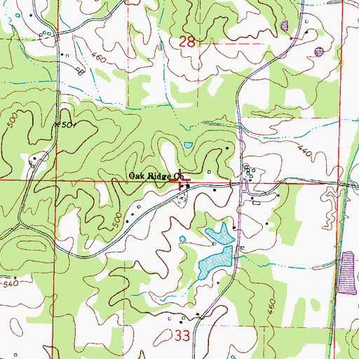 Topographic Map of Oak Ridge Church, MS