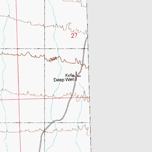Topographic Map of Kofa Deep Well, AZ