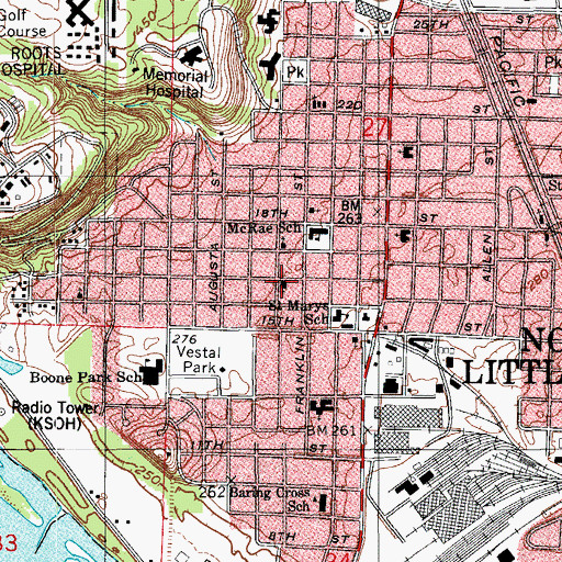 Topographic Map of Fuller Chapel Primitive Baptist Church, AR