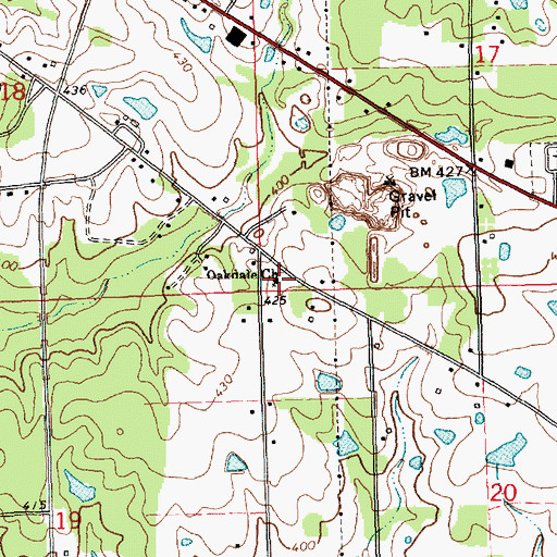 Topographic Map of Oakdale Church, MS