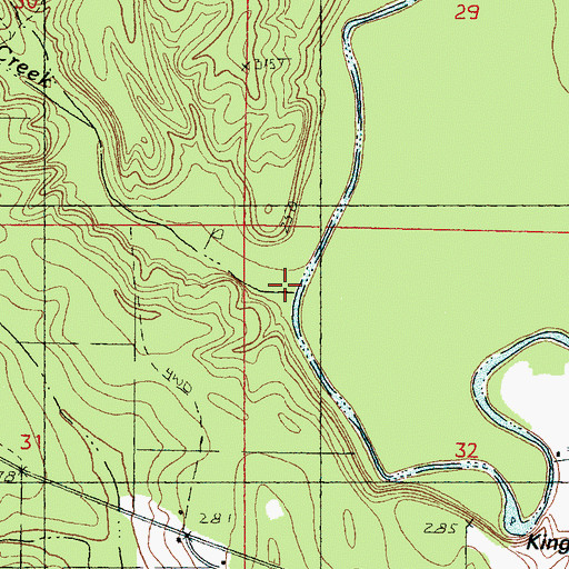 Topographic Map of Oaky Creek, MS