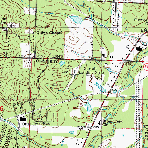 Topographic Map of Garrett Landing Strip (historical), AR