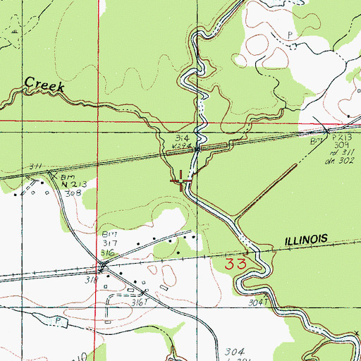 Topographic Map of Okahatta Creek, MS