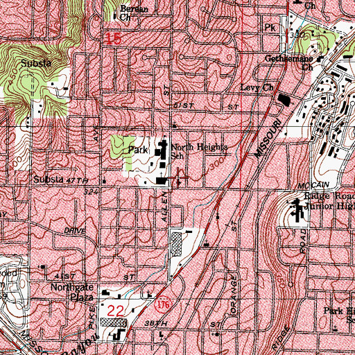 Topographic Map of Glad Tidings Assembly of God Church, AR