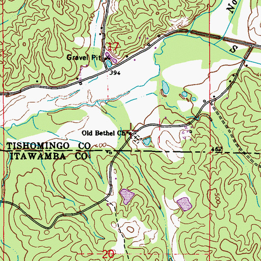 Topographic Map of Old Bethel Church, MS