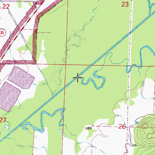 Topographic Map of Old Channel Yockanookany River, MS