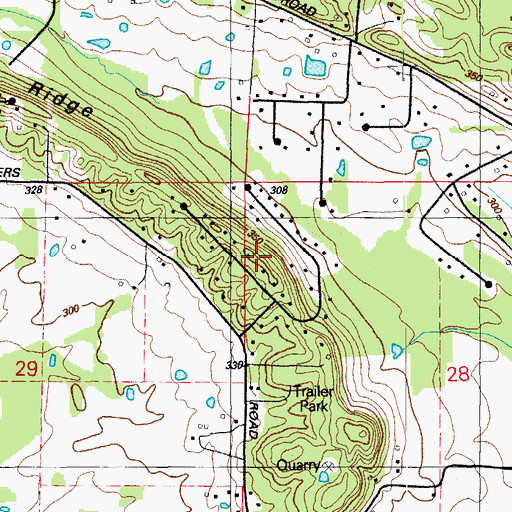 Topographic Map of Gladewood Addition, AR