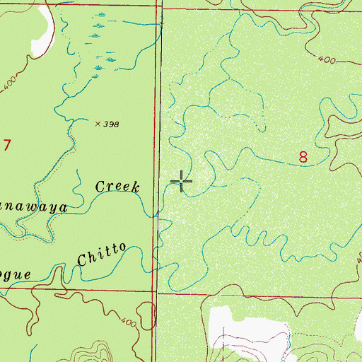 Topographic Map of Old Creek, MS