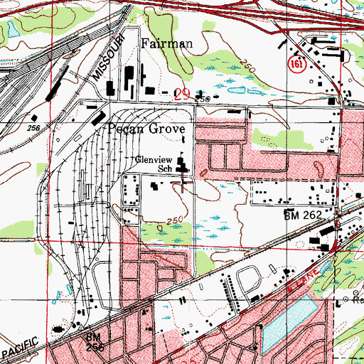 Topographic Map of Glenview Recreation Center, AR