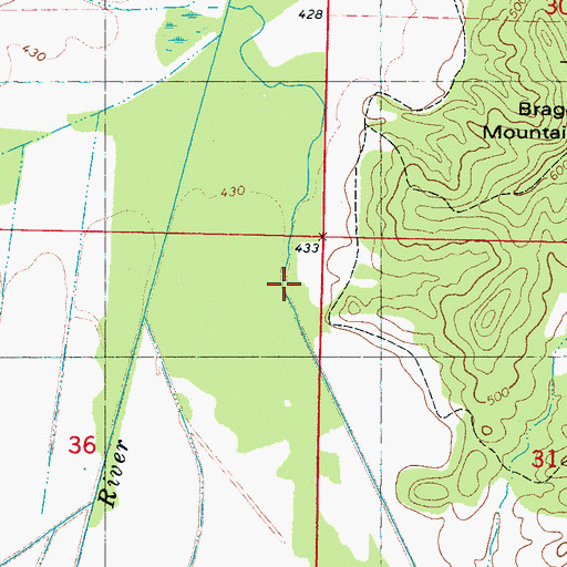 Topographic Map of Old Danville Creek, MS