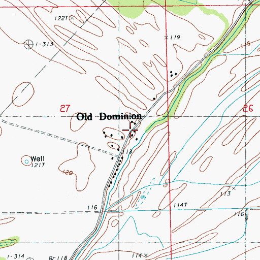 Topographic Map of Old Dominion, MS