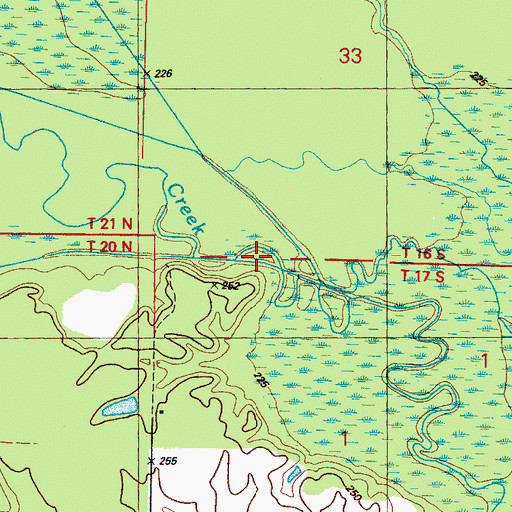 Topographic Map of Old Field Creek, MS