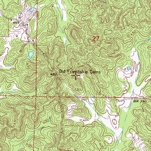Topographic Map of Old Friendship Cemetery, MS