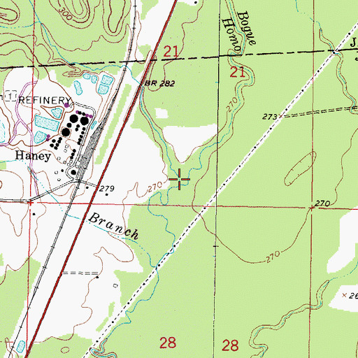 Topographic Map of Old Julie Branch, MS