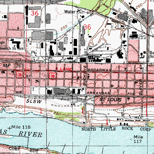 Topographic Map of Grace Baptist Church, AR