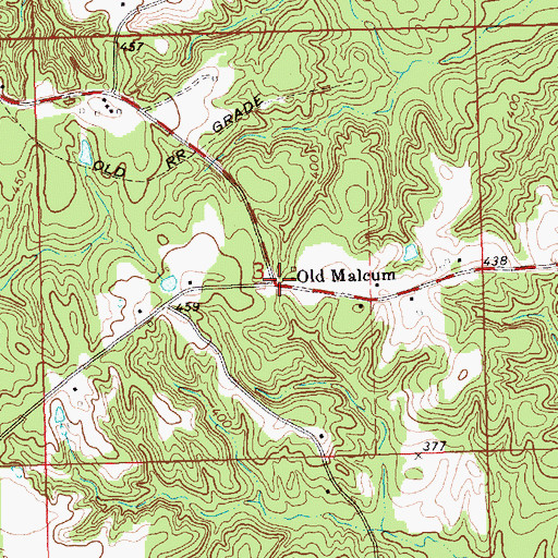 Topographic Map of Old Malcum, MS
