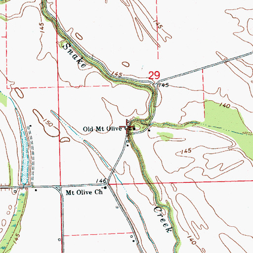 Topographic Map of Old Mount Olive Church, MS