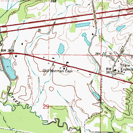 Topographic Map of Old Norman Cemetery, MS