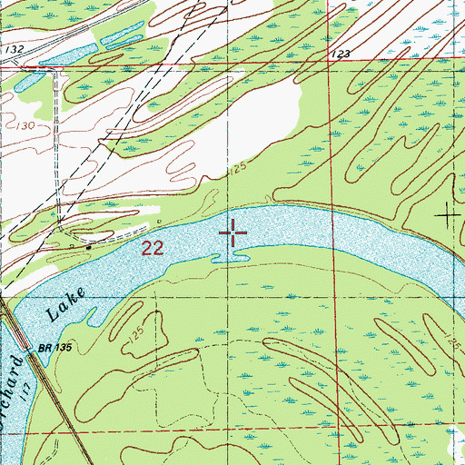 Topographic Map of Old Orchard Lake, MS
