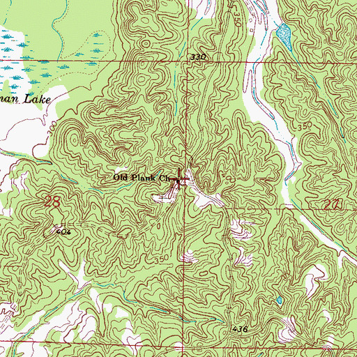 Topographic Map of Old Plank Church, MS