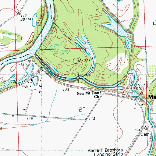 Topographic Map of Old River, MS