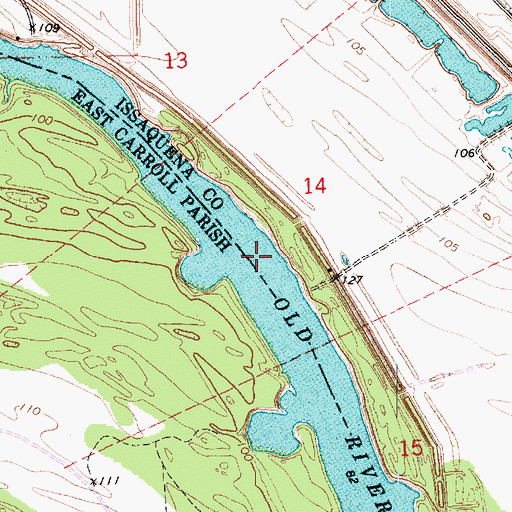 Topographic Map of Old River Chute, MS