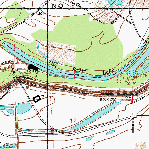 Topographic Map of Old River Lake, MS