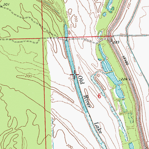 Topographic Map of Old River Lake, MS
