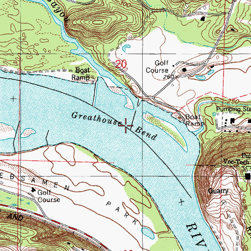 Topographic Map of Greathouse Bend, AR