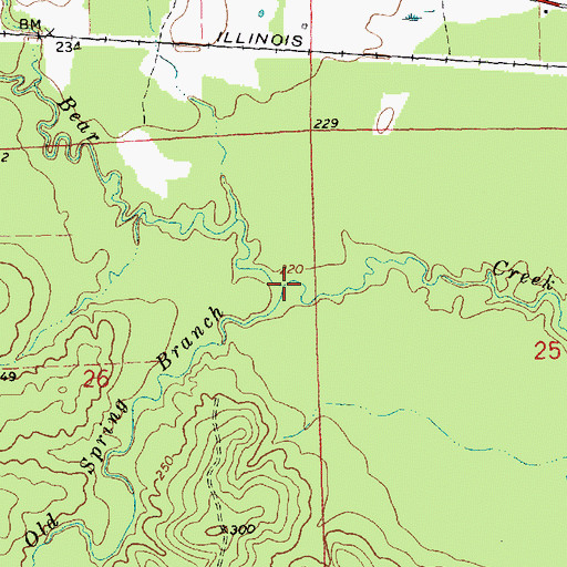 Topographic Map of Old Spring Branch, MS